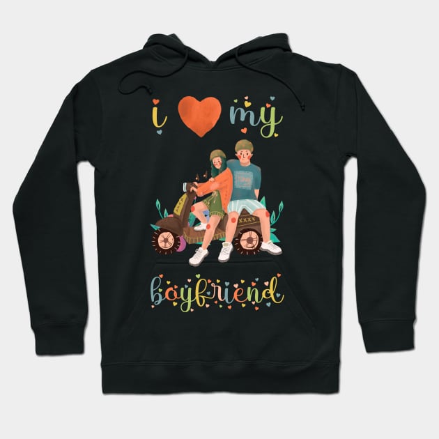 I Love My Boyfriend Hoodie by BicycleStuff